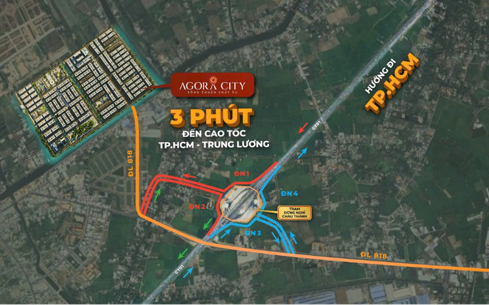 Long An: Agora City đón sóng nút giao cao tốc TP.HCM – Trung Lương