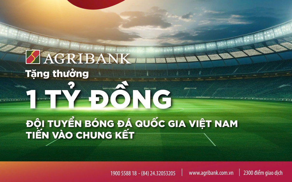 Agribank tặng thưởng 1 tỷ đồng cho Đội tuyển Bóng đá Quốc gia Việt Nam