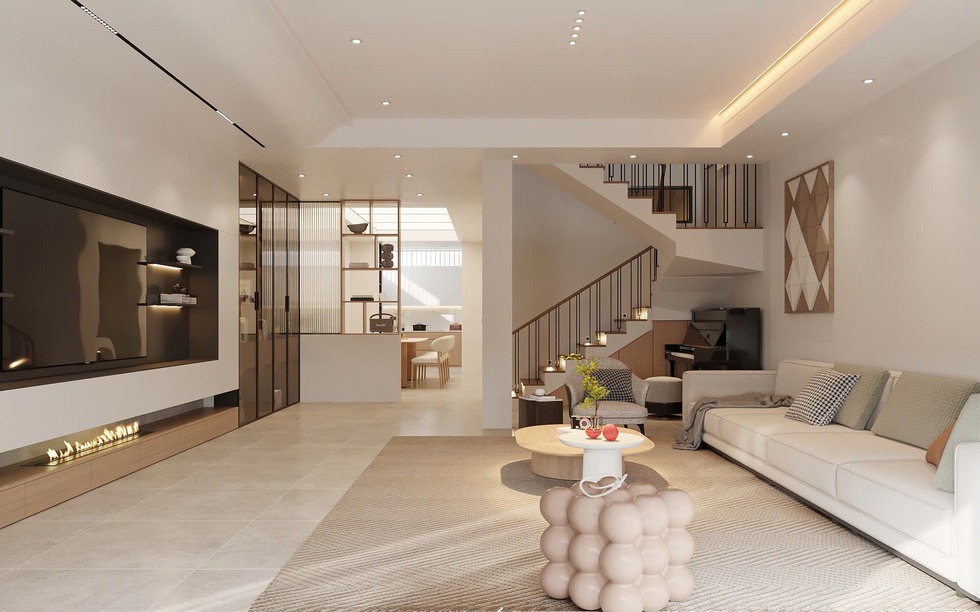 Sự giao thoa giữa phong cách hiện đại và đương đại trong căn hộ nhỏ