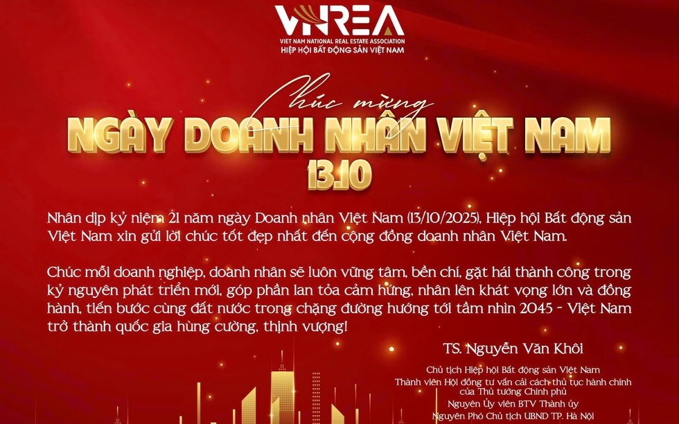 VNREA chúc mừng nhân dịp kỷ niệm 21 năm ngày Doanh nhân Việt Nam