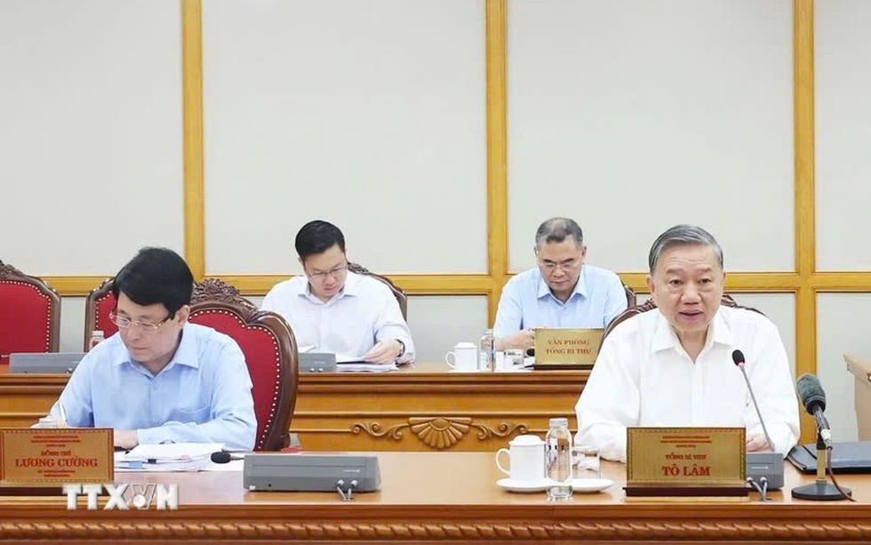 Tổng Bí thư Tô Lâm chủ trì họp cho ý kiến về tiến độ sắp xếp tổ chức bộ máy
