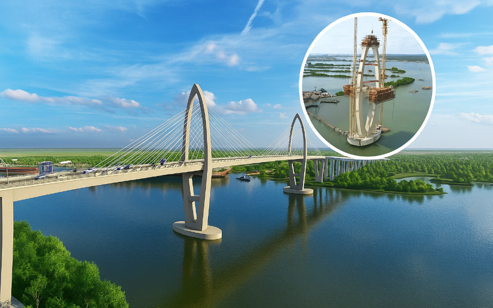 Cây cầu 4.900 tỷ có nhịp chính dài nhất Đông Nam Á dần thành hình