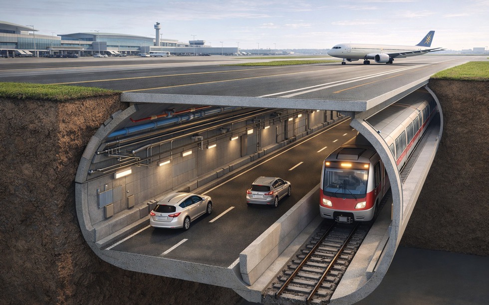 Việt Nam lần đầu tiên có hầm ngầm xuyên sân bay 10.000 tỷ: Dài gần 3km, tọa lạc tại TP đáng sống nhất cả nước