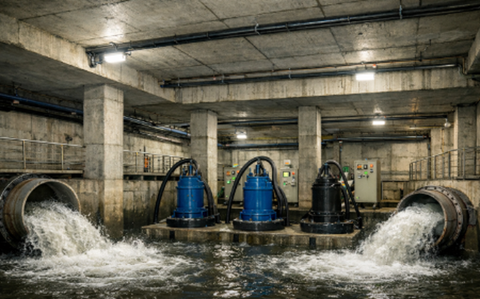 Hầm chống ngập đầu tiên Hà Nội, sức chứa 2.000m3 nước, nằm dưới sân của một trường học