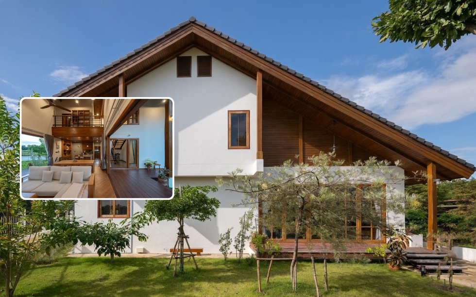 Cảm nhận không gian sống chậm giữa khu vườn xanh trong ngôi nhà mái dốc yên bình