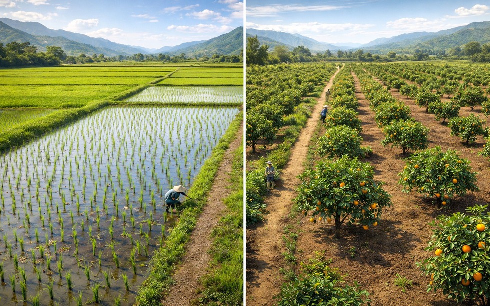 Từ bây giờ, tự ý chuyển đất trồng lúa sang đất trồng cây lâu năm có thể bị phạt đến 30 triệu đồng