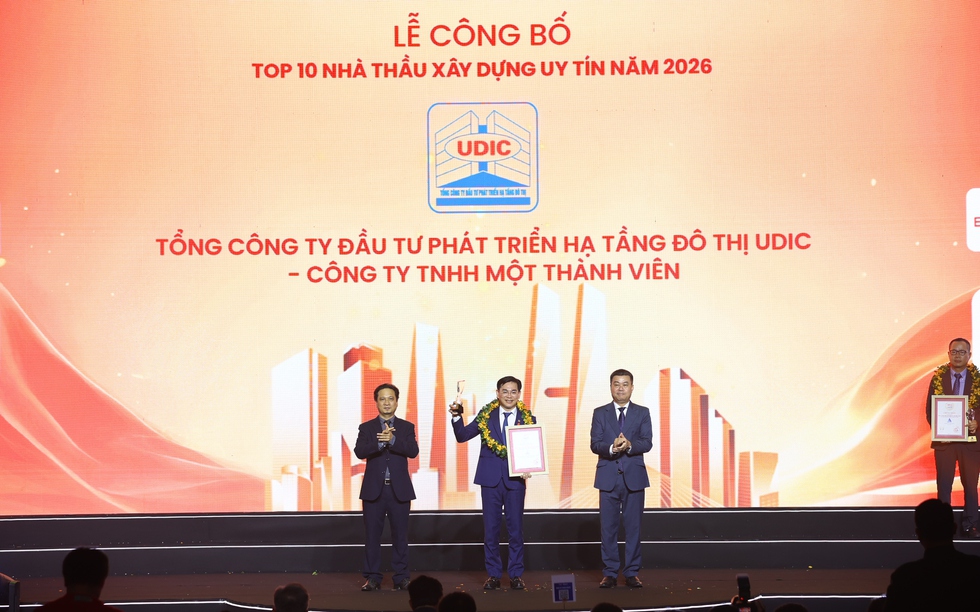 UDIC tiếp tục được vinh danh tại lễ Công bố Top 10 & Top 5 công ty uy tín ngành Bất động sản – Xây dựng – Vật liệu Xây dựng năm 2026