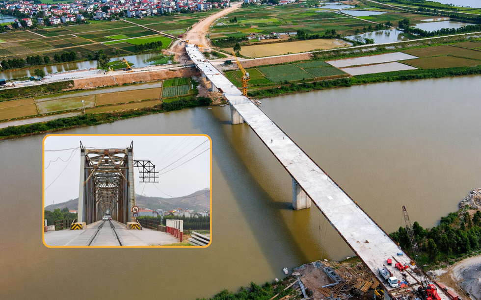 3 tháng nữa, cây cầu thay thế cầu duy nhất Việt Nam có đường sắt chung đường bộ sẽ hoàn thành
