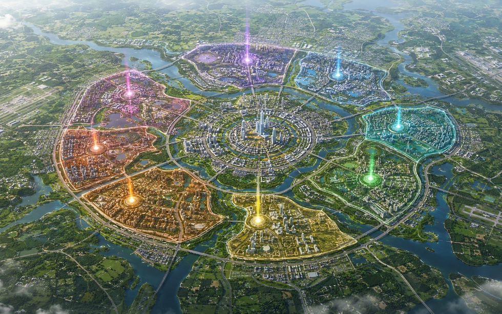 Hà Nội lần đầu 'vẽ lại' bản đồ phát triển 100 năm: Hình thành 9 cực tăng trưởng, giảm áp lực cho khu vực lõi