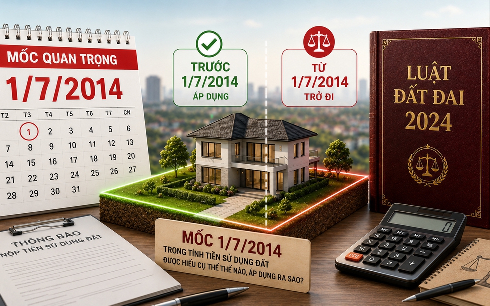 Mốc 1/7/2014 trong tính tiền sử dụng đất được hiểu cụ thể thế nào, áp dụng ra sao?