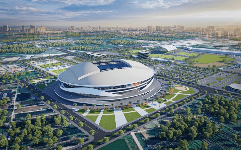 Sân vận động lớn thứ 2 Việt Nam đủ sức tổ chức World Cup thi công thần tốc, chưa đầy 1 năm nữa sẽ hoàn thiện
