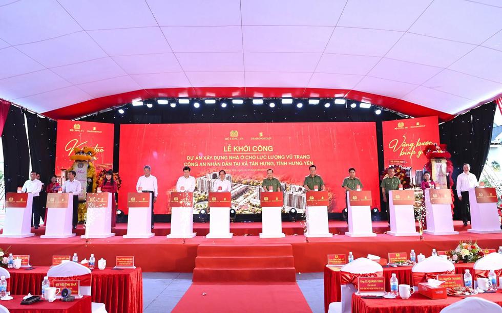 Hưng Yên khởi công dự án nhà ở cho lực lượng Công an tại xã Tân Hưng