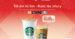 Techcombank hợp tác cùng Starbucks Vietnam đem "Tết ấm từ tim - Rước lộc như ý" tới khách hàng