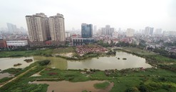 Sau khi điều chỉnh quy hoạch, Công viên - hồ điều hòa 1.600 tỷ trên "đất vàng" vẫn hoang hoá, thành nơi nuôi gà