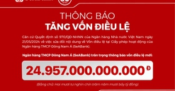 SeABank hoàn tất tăng vốn điều lệ lên 24.957 tỷ đồng