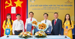 PVcomBank và Công ty Điện lực Long An ký kết hợp đồng thu hộ tiền điện