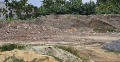 Công ty Rin Rin đổ phế thải xây dựng trái phép, biến ruộng lúa thành bãi rác