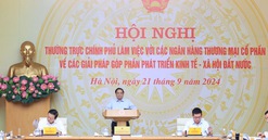 Thường trực Chính phủ làm việc với các ngân hàng thương mại cổ phần