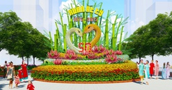 Đường hoa Nguyễn Huệ rực sắc xuân, đón 90 linh vật rắn trong Tết Nguyên đán 2025