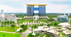 Trung tâm hành chính 23 tầng có bãi đáp trực thăng dự kiến trở thành một phần của Thành phố khoa học - công nghệ Bắc TP. HCM