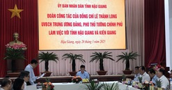 Phó Thủ tướng Lê Thành Long làm việc với tỉnh Hậu Giang