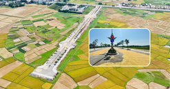 Trớ trêu tuyến đường hiện đại nằm phơi nắng, phơi mưa, phơi... lúa: Không có phương tiện giao thông nào qua lại