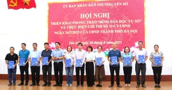 Công an phường Yên Sở tham mưu tổ chức Hội nghị Triển khai phong trào "Bình dân học vụ số"