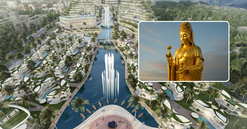 Tân Hoàng Minh từng muốn làm khu tâm linh có tượng Phật Quan Thế Âm Bồ Tát dát vàng 24K cao nhất thế giới, ngang ngửa tháp chọc trời 54 tầng