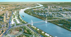 Thành phố nhỏ nhất Việt Nam sắp có cầu dây văng vượt sông 6.300 tỷ, lập kỷ lục mới của địa phương