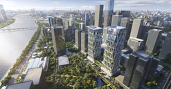 Tháp đôi văn phòng cao đến 200m sắp hoàn thiện: Quy mô hơn 170.000m2, kiến trúc ‘khoác’ lưới kim cương ấn tượng