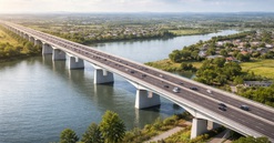 Cầu vượt sông quan trọng của tuyến đường Vành đai 4 - Vùng Thủ đô đón tin vui