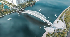 Cầu đi bộ vượt sông 1.000 tỷ sắp hoàn thiện với kết cấu vòm thép không gian lần đầu tiên xuất hiện tại Việt Nam