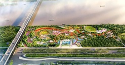 Công trình mở đầu cho việc hình thành trục đại lộ cảnh quan sông Hồng 27 tỷ USD đang được triển khai xây dựng