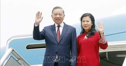Tổng Bí thư, Chủ tịch nước Tô Lâm và Phu nhân đến thủ đô Manila thăm cấp Nhà nước Cộng hòa Philippines