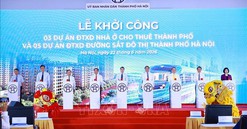 Thủ tướng Lê Minh Hưng dự lễ khởi công các dự án nhà ở cho thuê và đường sắt đô thị Hà Nội