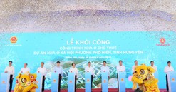 Hưng Yên đồng loạt khởi công hai dự án nhà ở cho thuê