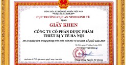 HAPHARCO vinh dự nhận Giấy khen của Cục An ninh Kinh tế - Bộ Công an