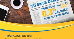 PVcomBank tặng 0,3% lãi suất cho khách hàng trong tuần vàng ưu đãi