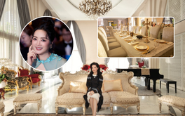 Dinh thự hơn 1.000m2 như cung điện của hoa hậu Việt 33 năm không có người kế nhiệm: Nội thất dát vàng, phòng khách có thể chứa 200 người