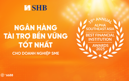 SHB được vinh danh “Ngân hàng tài trợ bền vững tốt nhất dành cho Doanh nghiệp SME” tại Việt Nam năm 2025