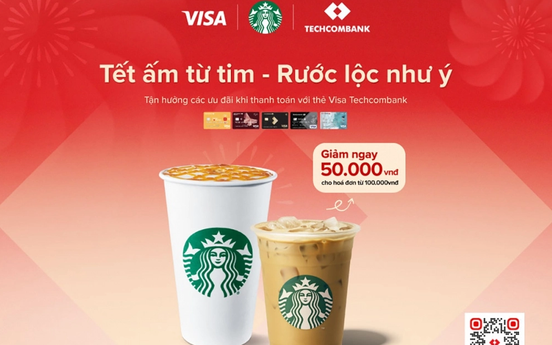 Techcombank hợp tác cùng Starbucks Vietnam đem "Tết ấm từ tim - Rước lộc như ý" tới khách hàng
