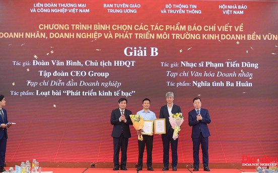 TS. LS. Đoàn Văn Bình đoạt Giải B Giải báo chí viết về doanh nghiệp, doanh nhân với loạt bài “Phát triển kinh tế bạc”