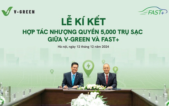 V-GREEN hợp tác Fast+ triển khai 5.000 trụ sạc đến hết năm 2025