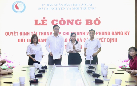 Công bố quyết định tái thành lập Chi nhánh Văn phòng Đăng ký đất đai TP. Lào Cai