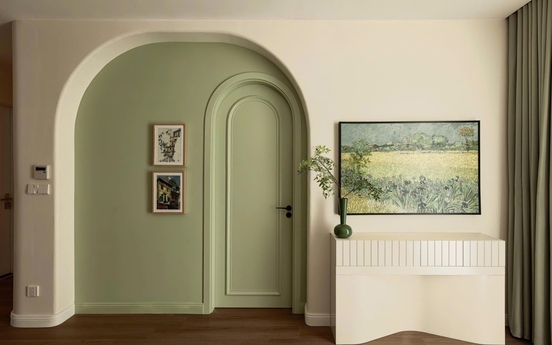 450 triệu đồng hoàn thiện căn hộ 80 m2 với màu sắc quả bơ