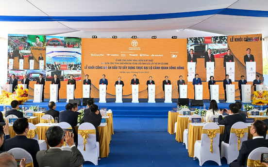 Liên danh Đại Quang Minh - Văn Phú - MIK Group - Thaco - T&T Group - Hòa Phát khởi công Dự án đầu tư xây dựng Trục đại lộ cảnh quan sông Hồng