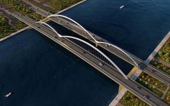 Hôm nay, Vingroup chính thức khởi công cầu vòm thép kết nối khu đô thị tỷ USD với sân bay quốc tế