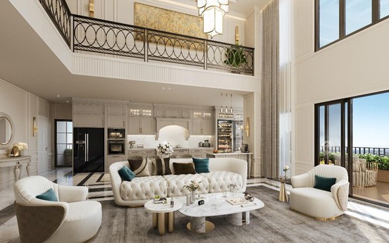 Sống chuẩn "biệt thự trên cao" tại căn hộ Duplex The Wisteria