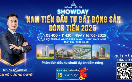 Đất Xanh Miền Bắc tổ chức "Showday: Nam tiến đầu tư bất động sản dòng tiền 2025" tại Grand Plaza Hà Nội