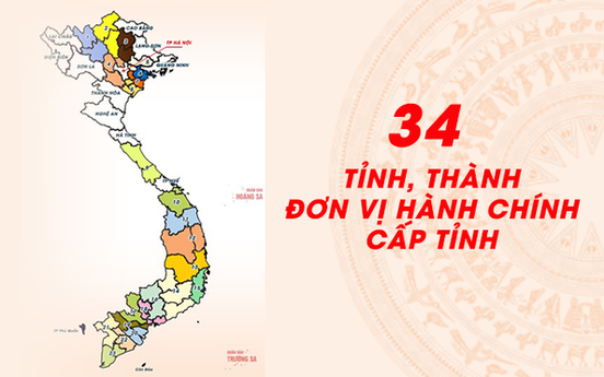 Bản đồ 34 đơn vị hành chính cấp tỉnh sau sáp nhập mới nhất